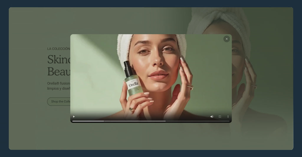 Sección hero video banner y popup - Shopify - Componente web