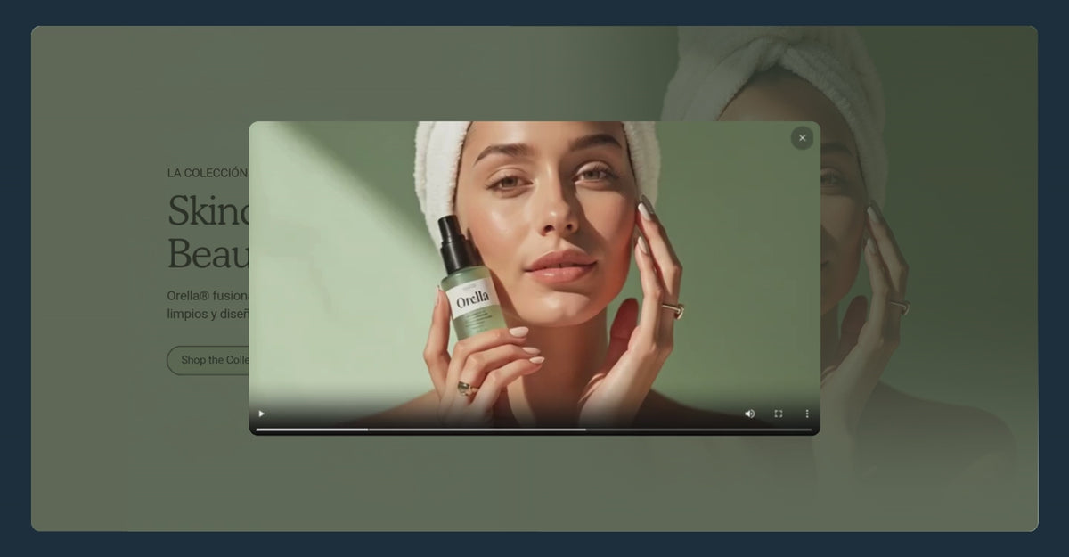 Sección hero video banner y popup - Shopify - Componente web