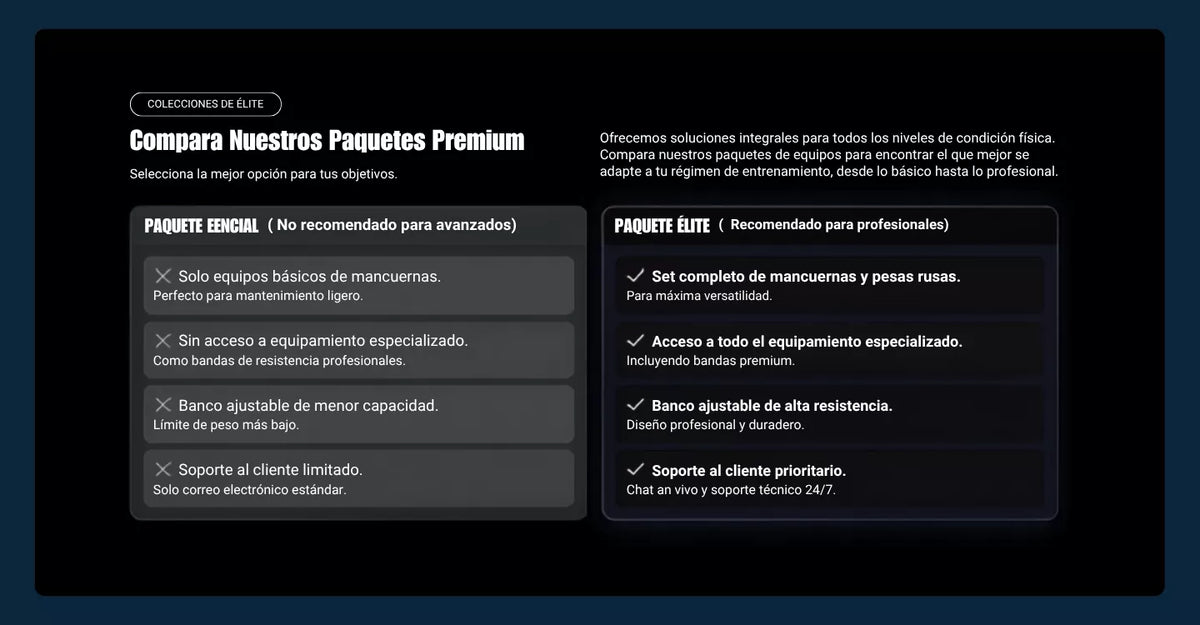 Sección Comparativa de Audiencia - Shopify - Componente web