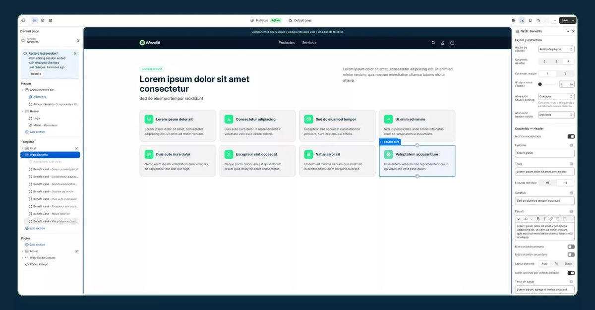 Benefits Grid Section - Modular Card Grid - Shopify - Web Component