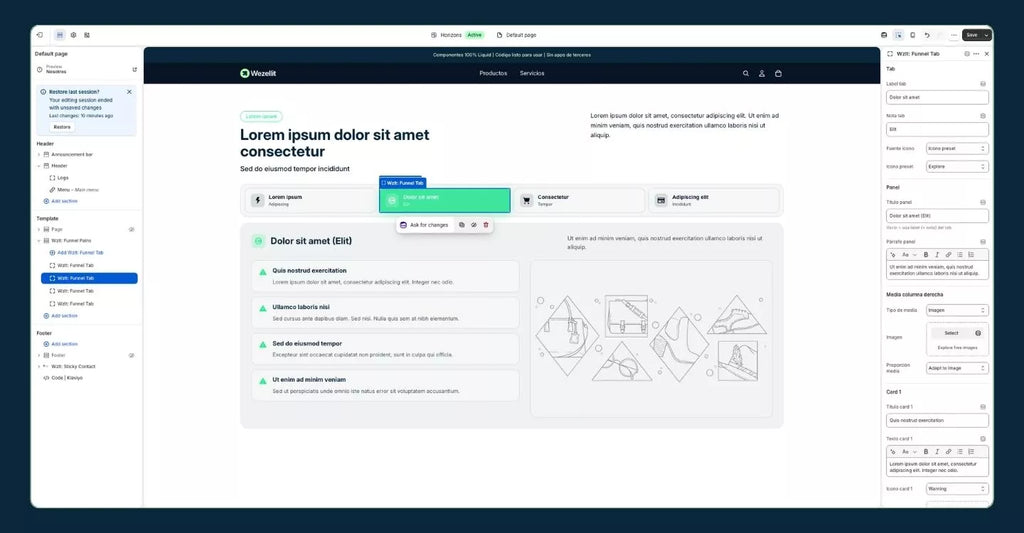 Information Organizer and Pain Points Section - Shopify - Web Component