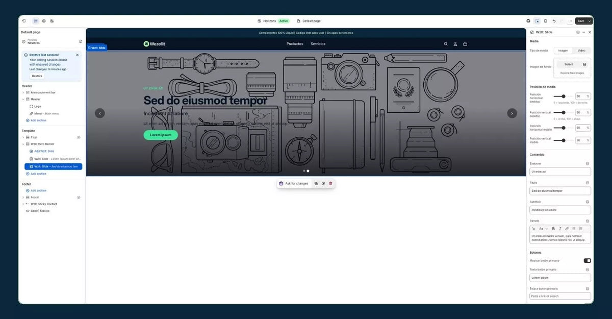 Classic Hero Banner Section - Shopify - Web Component