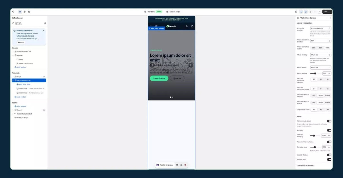 Classic Hero Banner Section - Shopify - Web Component