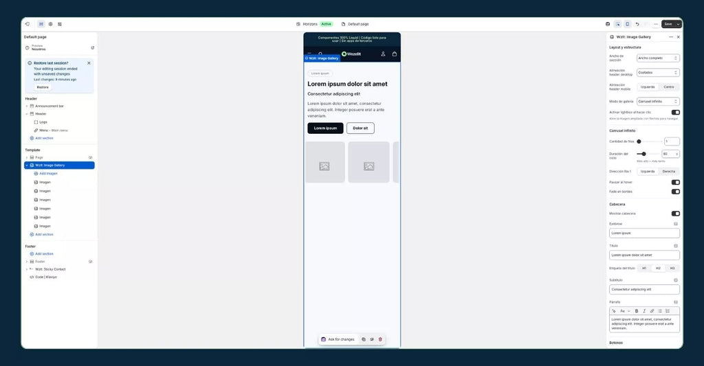 Image Gallery Section - Shopify - Web Component