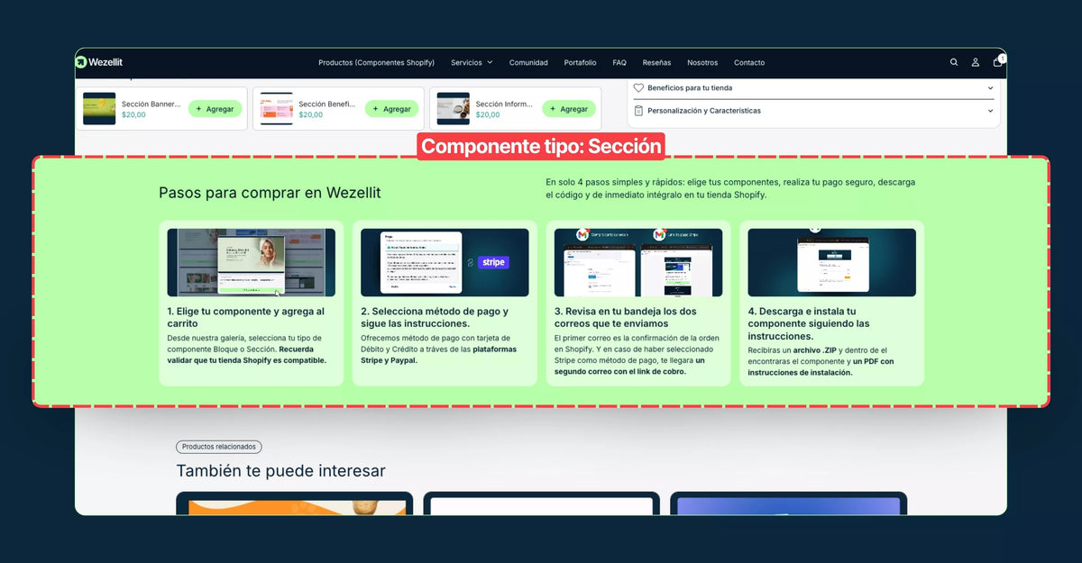 Pack Starter Componentes Sección + Bloque Liquid – Shopify - Descarga Gratis