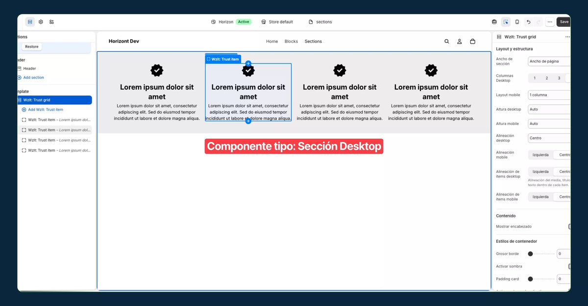 Pack Starter Componentes Sección + Bloque Liquid – Shopify - Descarga Gratis