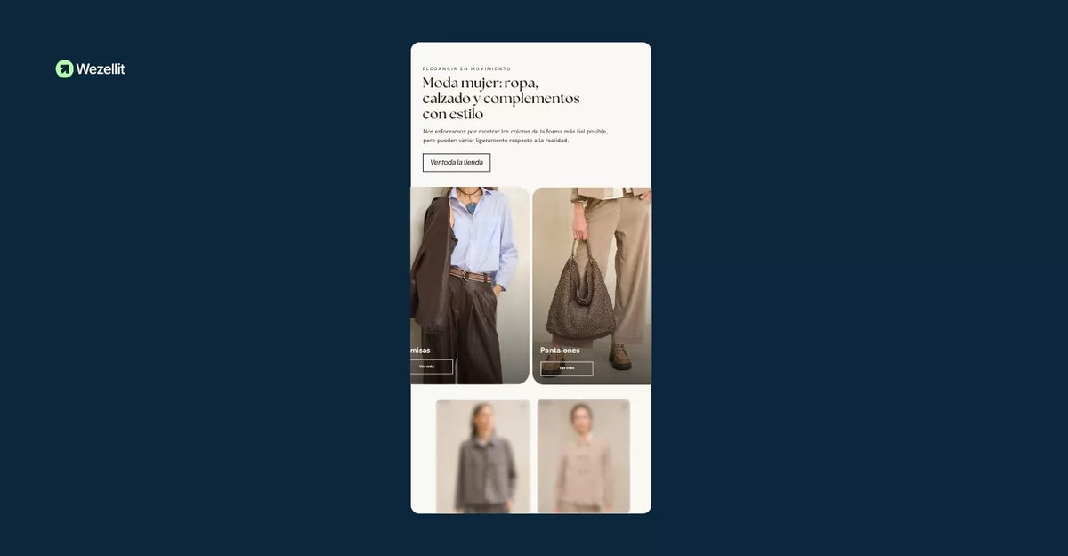 Sección Colecciones Carrusel - Shopify - Componente web