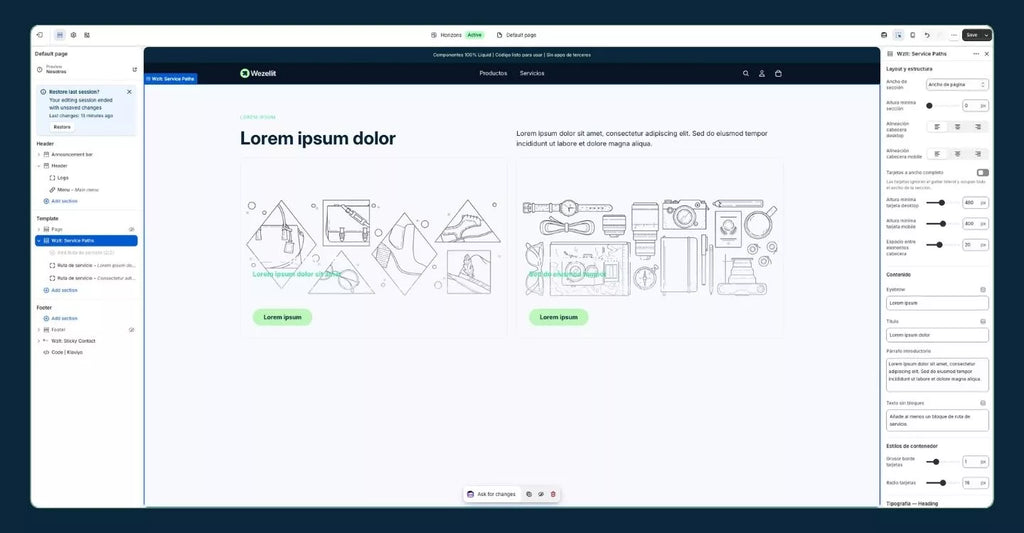 Service Selection Section - Shopify - Web Component