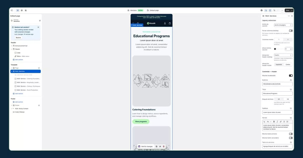 Services Section - Shopify - Web Component