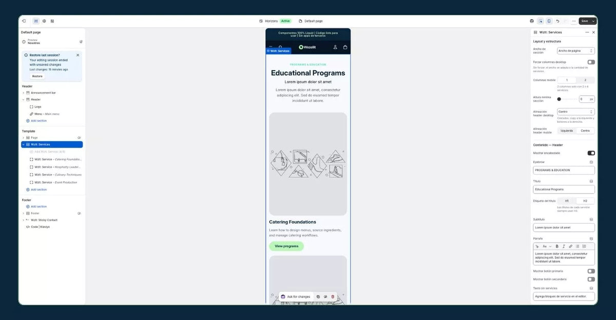 Services Section - Shopify - Web Component