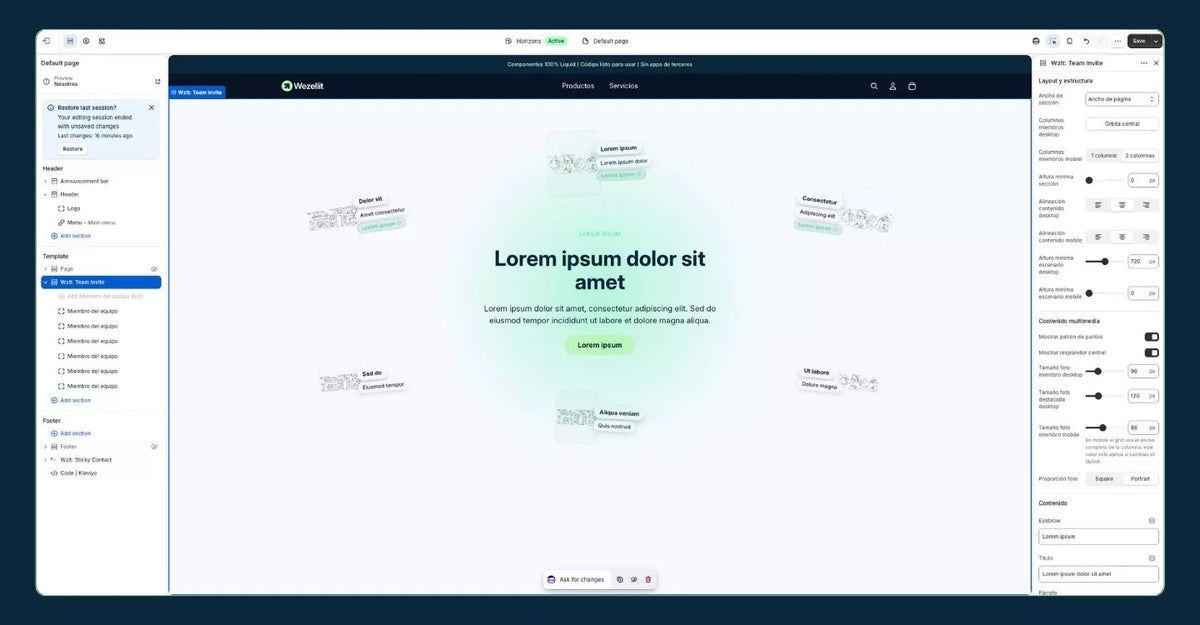 Meet the team section - shopify - Web component